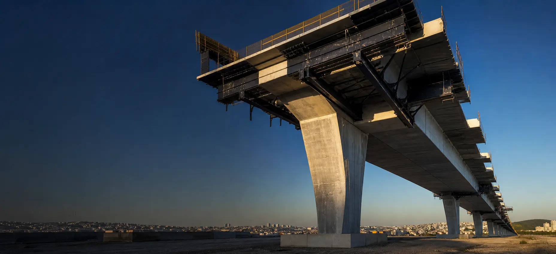 Estrutura contemporânea em concreto e aço